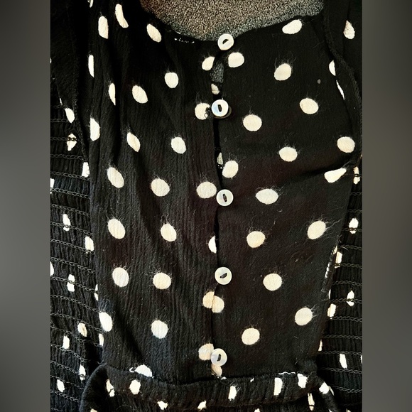 Free People Chambray Butterflies Dot Midi Ruffle Dress in Black size XS - Picture 13 of 13